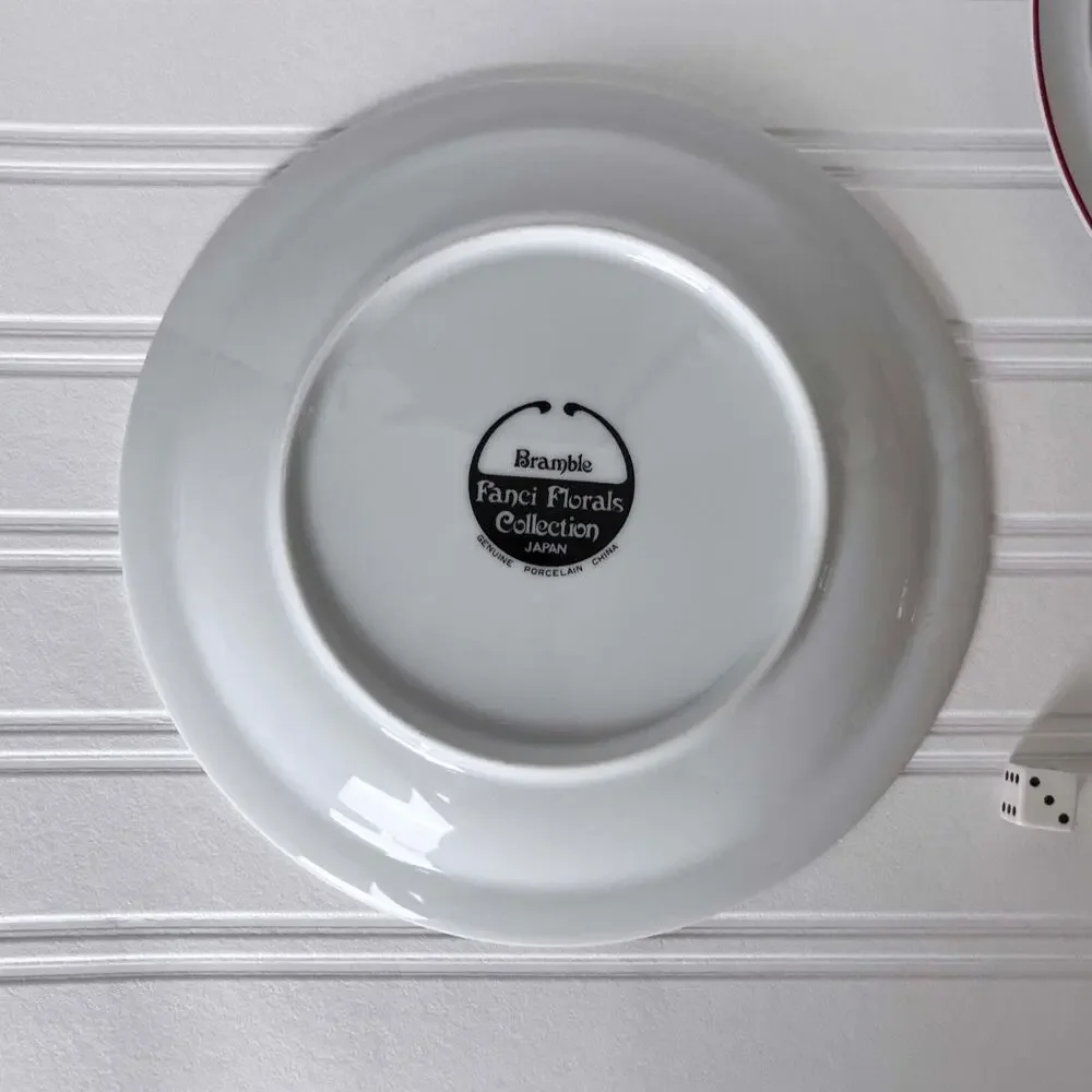 (4) Fanci Floral Collection Bramble Japan Porcelain 7.5
